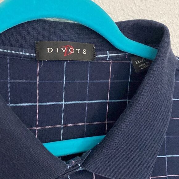 Divots- navy and white polo- Size XXL - Picture 2 of 6